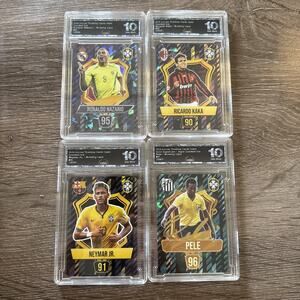 Ronaldo Nazario, Ricardo Kaka, Pele & Neymar Jr. 2024 Soccer TCG Graded 10